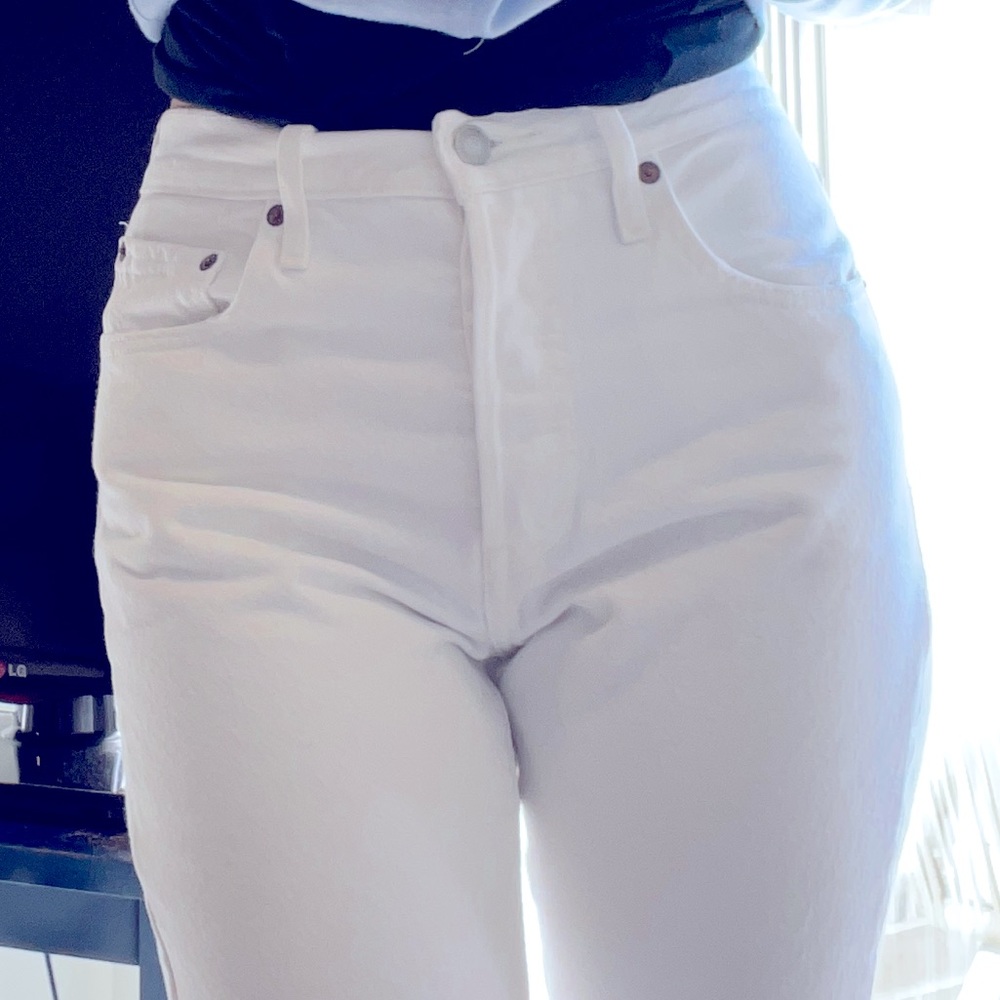 Vintage Levi 501s - White - altered for small waist.
